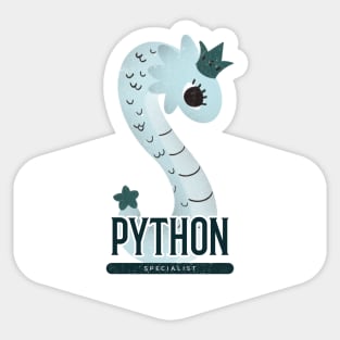 Python Coder Specialist Cute Dragon Sticker